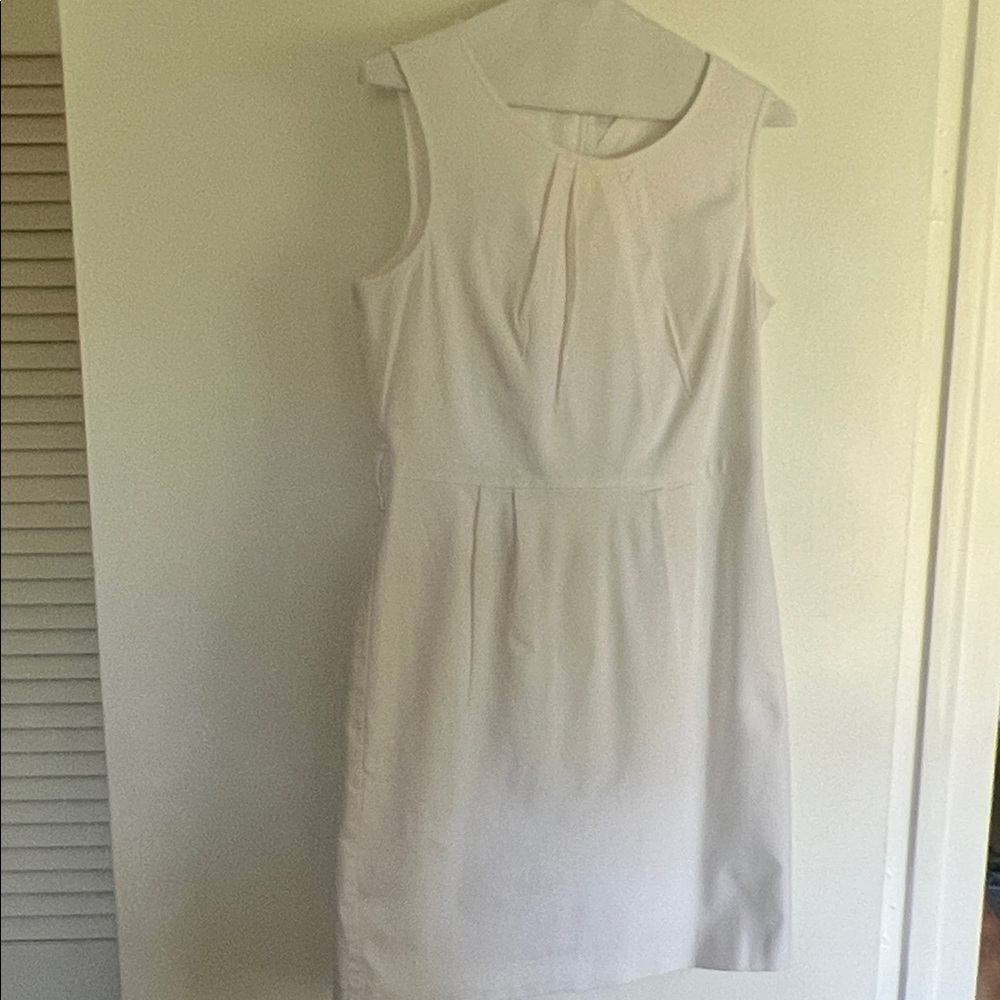 Banana Republic Crisp Cotton White Sleeveless Dress Size 6P
